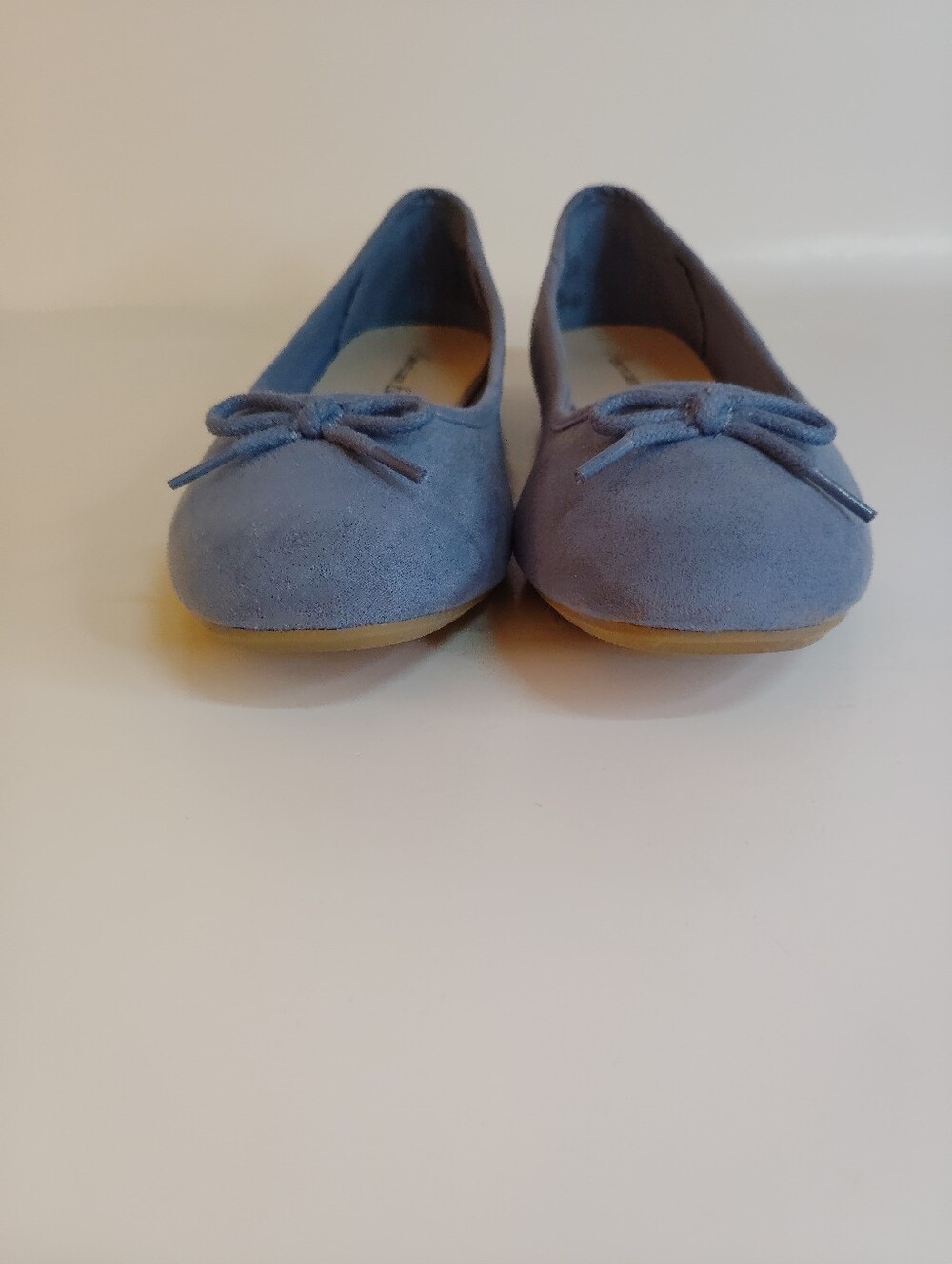 American Eagle Outfitters Light Blue Suede Ballet Flats with Bow